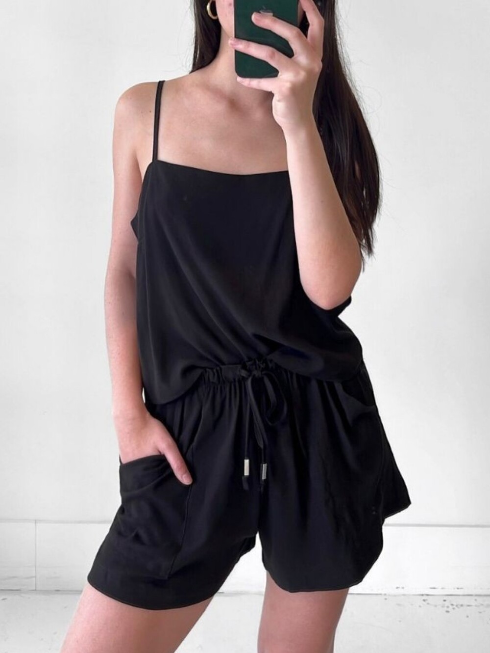 Natalie Busby Drawstring Tencel Viscose Shorts In Black Size XS